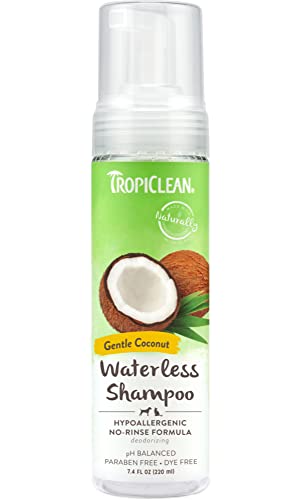 TropiClean Hypoallergenic Waterless Shampoo for Dogs, 7.4 Fl Oz (Pack of 1) - Made in USA,
