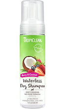 Load image into Gallery viewer, TropiClean Deep Cleansing Waterless Shampoo for Dogs, 7.4oz - Made in USA - Dry Shampoo for Dogs - Moisturizes - No Rinsing Required - Waterless - Berry &amp; Coconut Scent