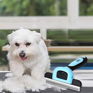 Pet Neat Pet Grooming Brush Effectively Reduces Shedding by Up to 95% Professional Deshedding Tool for Dogs and Cats (Blue)