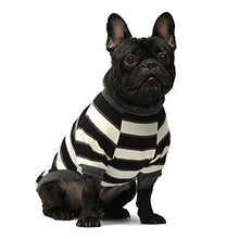 Load image into Gallery viewer, Fitwarm 2-Pack 100% Cotton Striped Dog Shirts for Dog Clothes Puppy T-Shirts Cat Tee Breathable Stretchy Black-White Yellow Blue Medium