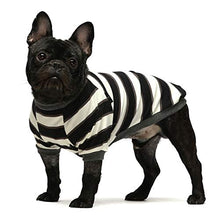 Load image into Gallery viewer, Fitwarm 2-Pack 100% Cotton Striped Dog Shirts for Dog Clothes Puppy T-Shirts Cat Tee Breathable Stretchy Black-White Yellow Blue Medium