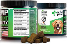 Load image into Gallery viewer, WILDPAW Organic Hemp Treats with Glucosamine for Dogs - Hip &amp; Joint Support Supplement with Turmeric, Chondroitin, MSM, Hemp Oil + Powder - Soft Dog Chews for Pain Relief &amp; Improved Mobility - Natural