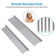 Load image into Gallery viewer, Cafhelp 2 Pack Dog Combs with Rounded Ends Stainless Steel Teeth, Cat Comb for Removing Tangles and Knots, Professional Grooming Tool for Long and Short Haired Dog, Cat and other pets, 6.3IN/7.4IN
