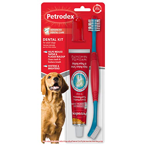 Petrodex Dental Care Kit for Adult Dogs, Poultry Flavor, 3 Piece Set
