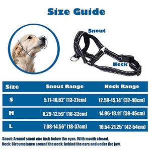 wintchuk Dog Head Collar, Head Collar with Reflective Strap to Stop Pulling for Small Medium and Large Dogs, Adjustable (M, Black)